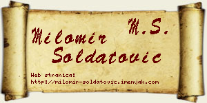 Milomir Soldatović vizit kartica